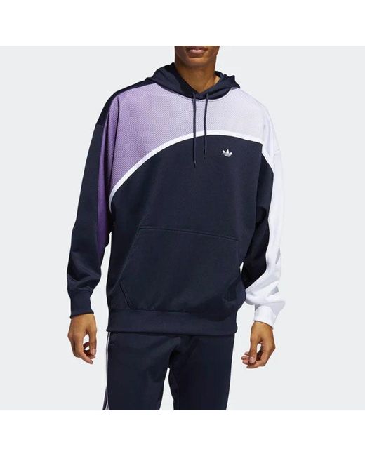 Adidas Blue Originals Colorblock Casual Sports Gradient Pullover for men