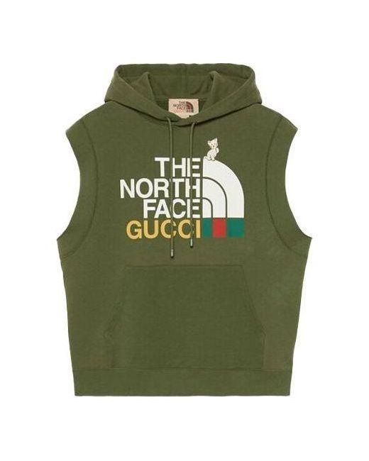 Gucci Green X The North Face Sleeveless Sweatshirt for men