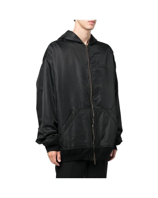 Balenciaga Black 3B Sports Icon Padded Zip-Up Hoodie