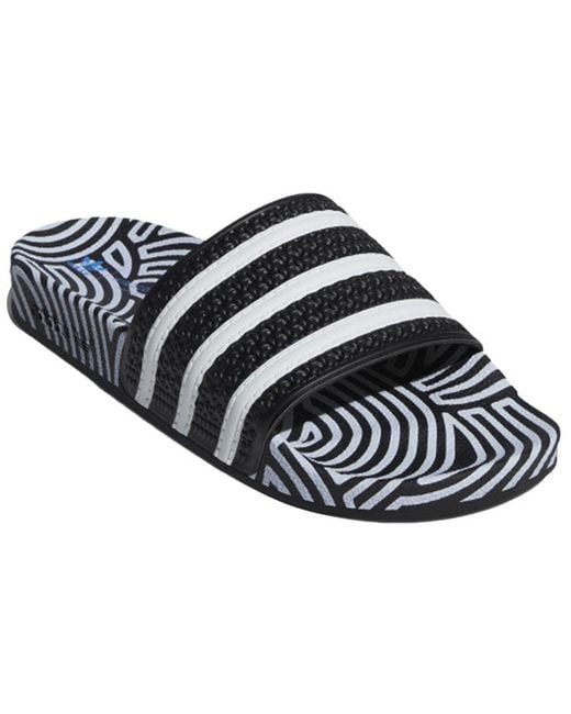 Adidas Black Hirocoledge X Adilette Slides 'Takahashi Hiroko for men