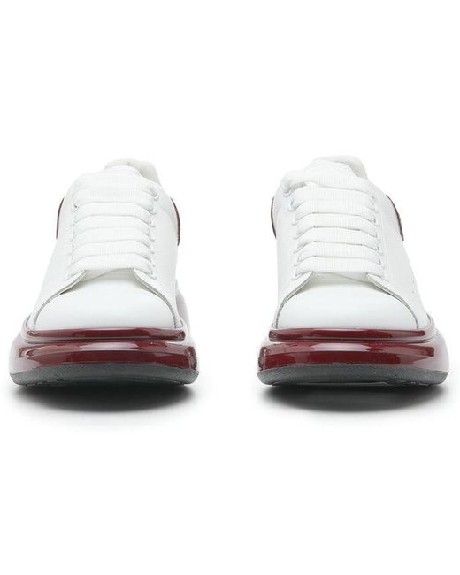 McQueen White Oversized Sneaker Burgundy Metallic' for men