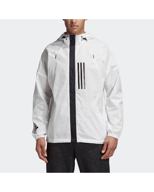 Adidas Blue W.N.D Windproof Breathable Hooded Track Jacket for men