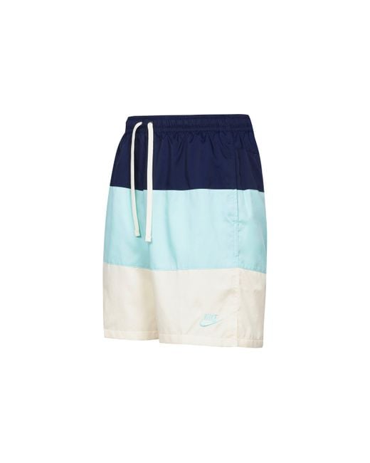 Nike Blue Contrasting Colors Stripe Small Label Woven Sports Shorts for men
