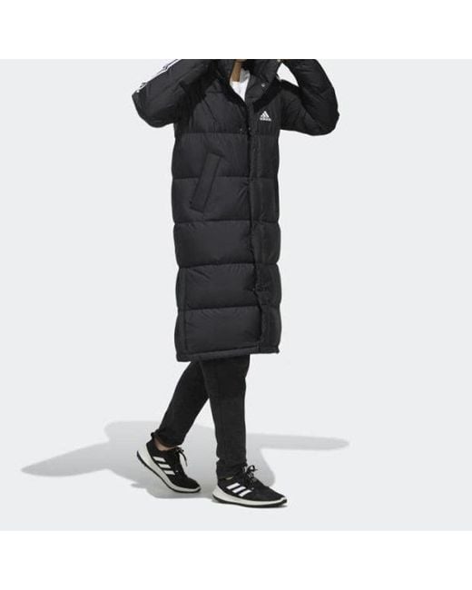 Adidas Black Long Parka Mid-Length Outdoor Thicken Hooded Down Jacket for men