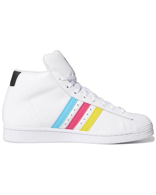 Adidas White Pro Model 'Colorful Trefoil for men