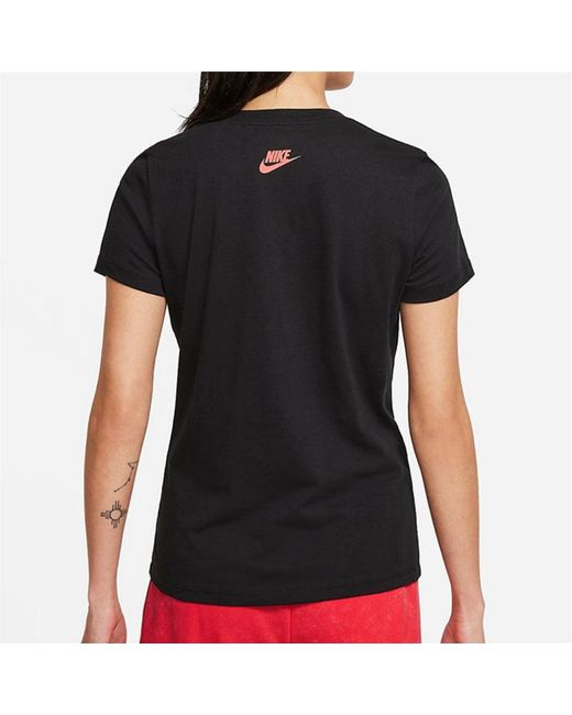 Nike Black (Wmns) Printing Athleisure Casual Sports Short Sleeve