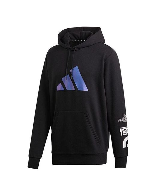 Adidas Blue Logo Printing Casual Hooded Sports for men