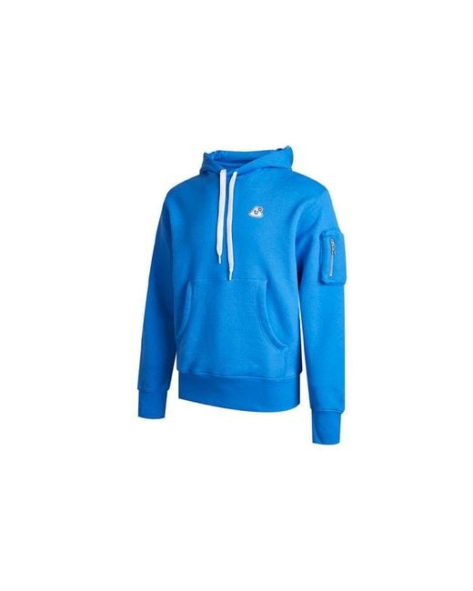 Nike Blue Sportswear Airmoji Ft W Cartoon Patch Sports Hooded Sweater For for men