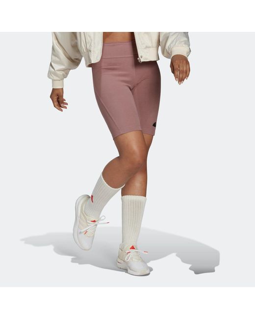 Adidas Purple (Wmns) Rib Biker Shorts