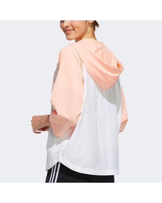 Adidas White (Wmns) Neo Sleeve Hooded Sports Jacket