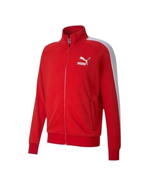 PUMA Red Iconic T7 Track Top Ft Knit Jacket for men