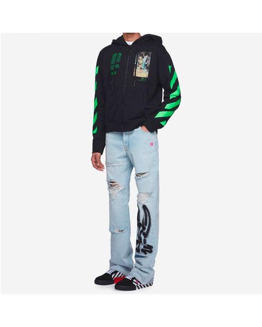 Off-White c/o Virgil Abloh Black Graphic Print Cotton Zipped For for men