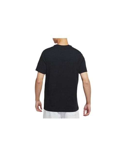 Nike Black Alphabet Logo Printing Round Neck Casual Short Sleeve for men