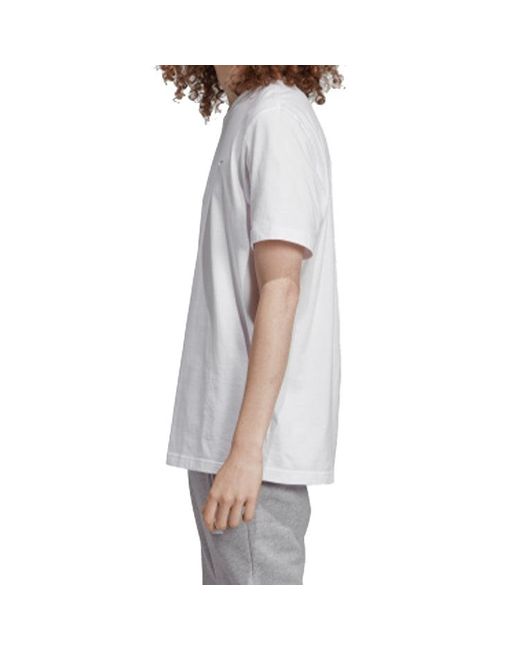 Adidas White Originals Embroidered Shoe Printing Short Sleeve for men