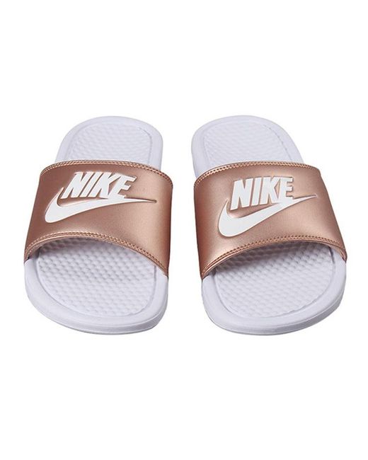 Nike Brown (Wmns) Benassi Jdi 'Metallic Bronze'