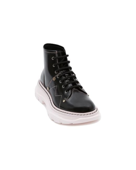 McQueen Black (Wmns) Tread Lace-Up Boot