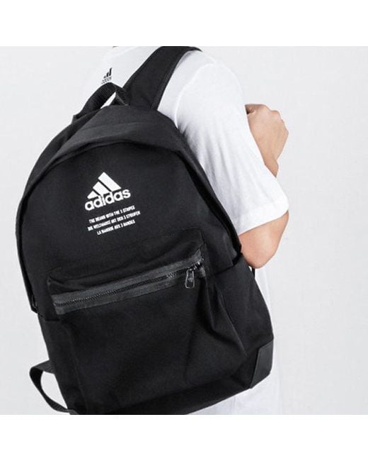 Adidas Black Classic Twill Fabric Backpack for men