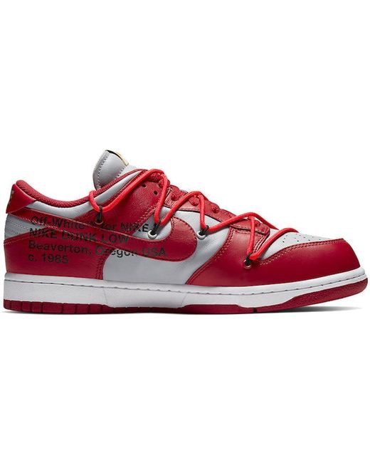 Nike Off-white X Dunk Low 'university Red' for Men | Lyst