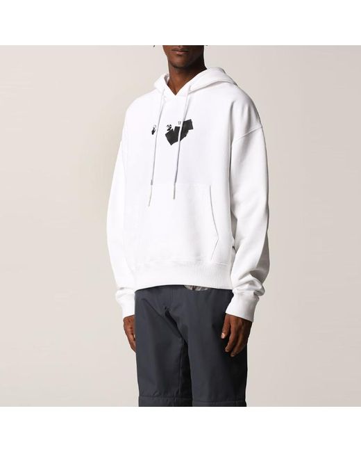 Off-White c/o Virgil Abloh White Fw21 Logo Printing Pullover Loose Version for men