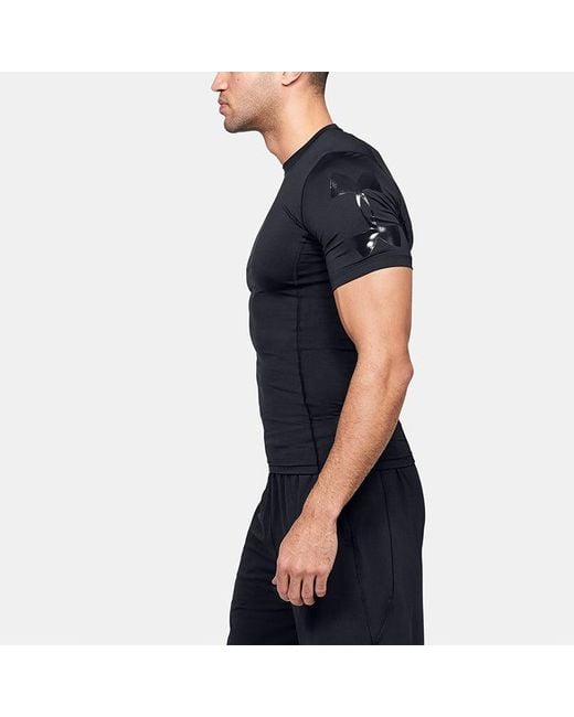 Under Armour Blue Casual Breathable Round Neck Tight Sports Short Sleeve for men