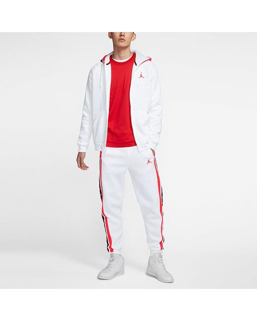 Nike White Knit Cozy Breathable Athleisure Casual Sports Fleece Lined Jacket for men