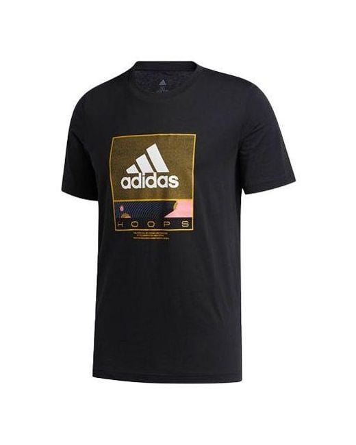 Adidas Black Basketball Sports Round Neck Short Sleeve for men