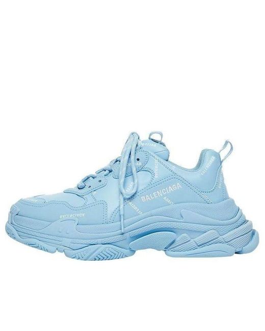 Balenciaga Blue (Wmns) Triple S Sneaker 'Allover Logo