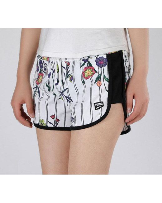 PUMA White (Wmns) Casual Sports Lacing Flowers Knit Shorts