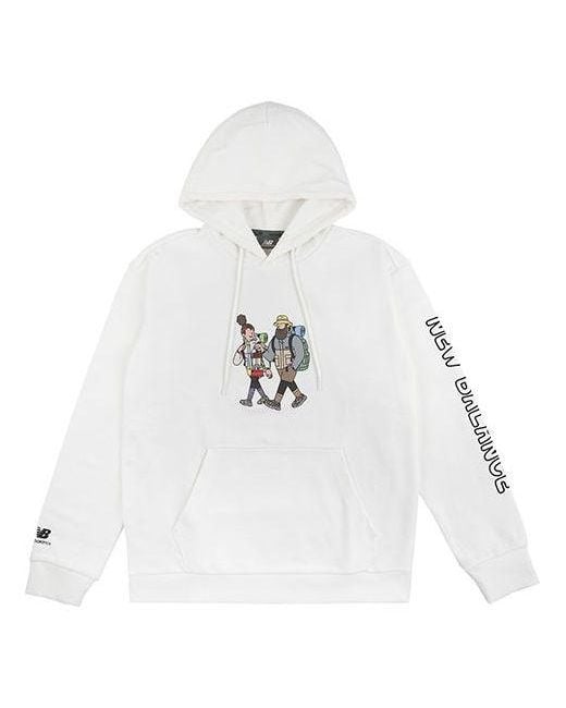 New Balance White X Jhl Printing Graphic Hoodie
