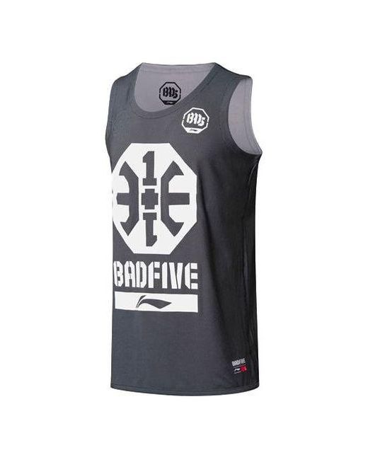 Li-ning Gray Badfive Graphic Basketball Jersey for men