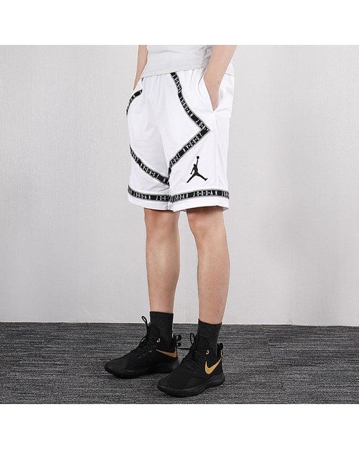Nike White Alphabet Sports Basketball Shorts for men