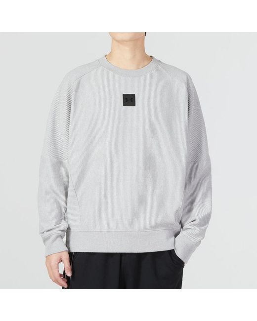 Under Armour Gray Ottoman Fleece Crew 'Light' for men