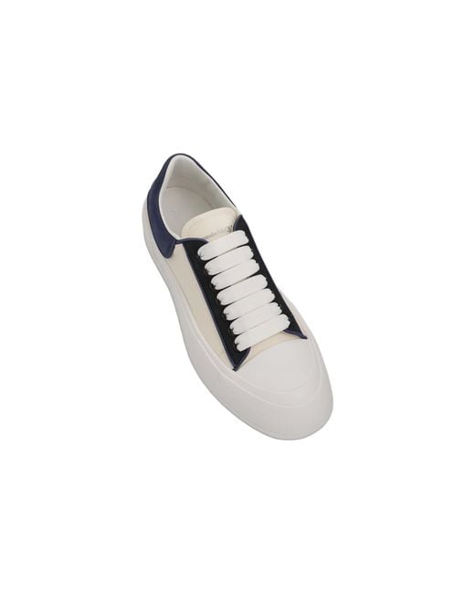 McQueen Blue Deck Plimsoll Sneakers for men