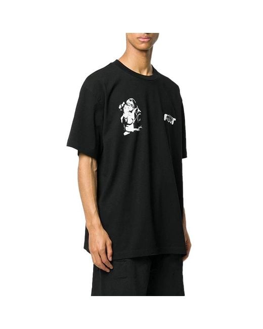 Off-White c/o Virgil Abloh Blue Fw20 Kiss 21 Short Sleeve Logo for men