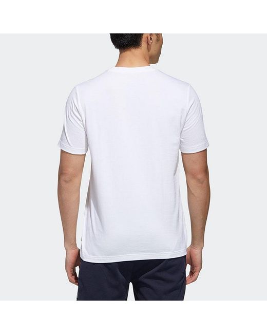 Adidas White Neo X Crossover Logo Printing Round Neck Short Sleeve for men