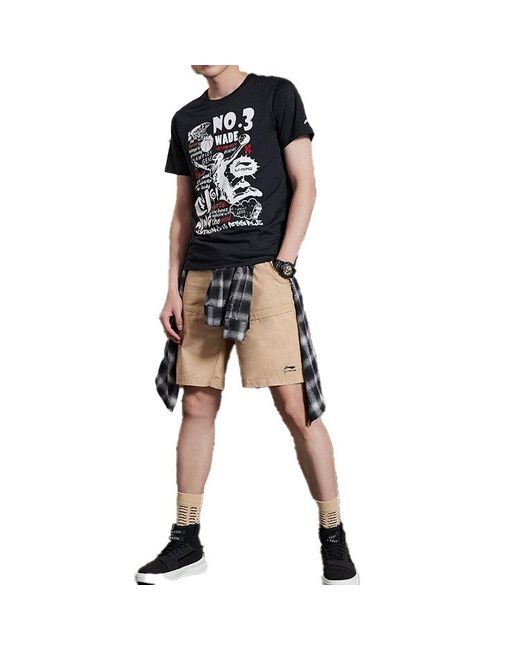 Li-ning Black Wade Basketball Graphic T-Shirt for men