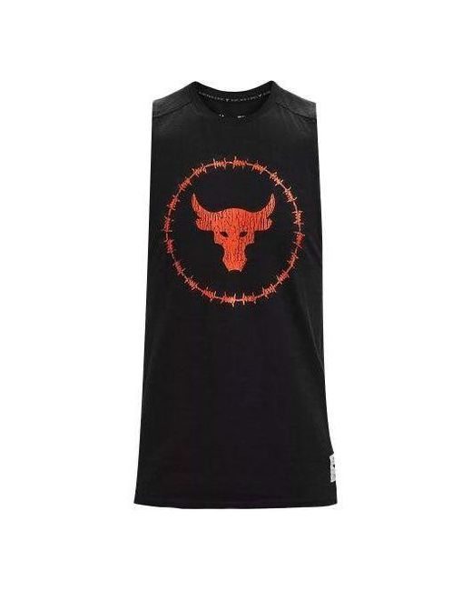 Under Armour Black Project Rock Charged Cotton Tank for men