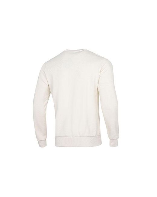 PUMA White Logo Pattern Printing Sports Round Neck Pullover for men