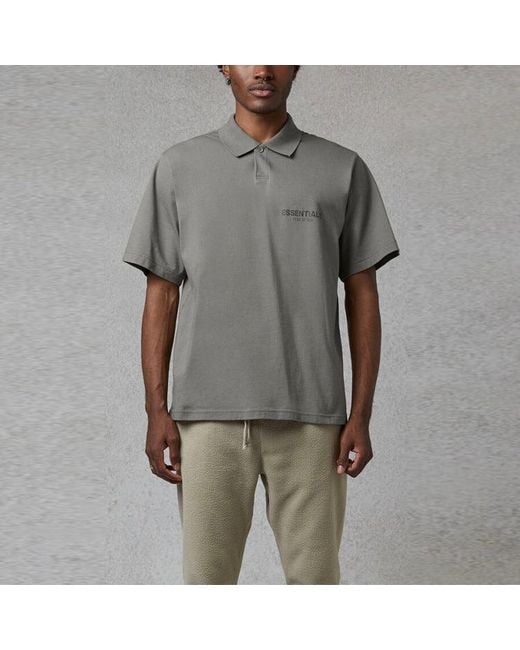 Fear Of God Gray Ss20 Polo Shirt 'Cement' for men