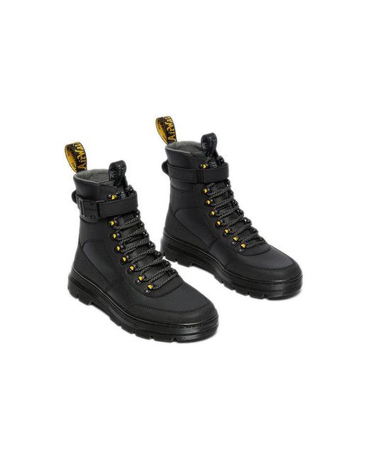 Dr. Martens Black Combs Tech Coated Canvas Casual Boots