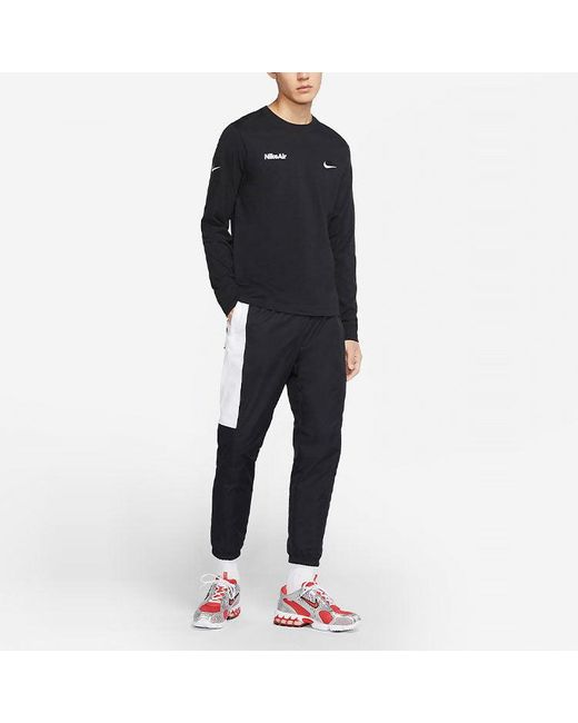 Nike Black Casual Sports Round Neck Logo Long Sleeves for men