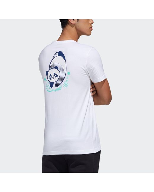 Adidas White Neo M Pnda 3Sgrx T Printing Pattern Sports Short Sleeve for men