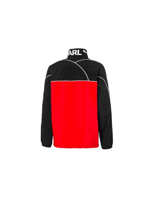 PUMA Red X Karl Lagerfeld Lafayette Logo Print Patchwork Jacket For for men