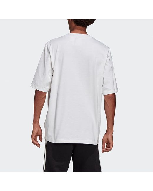 Adidas White Originals Graphic Tee Printing Short Sleeve for men