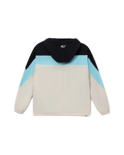 Li-ning Black Logo Color Block Full Zip Hooded Jacket Oatmeal' for men