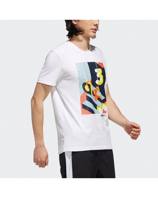 Adidas White Neo Cs Ris T-Shirt Shoyel' for men