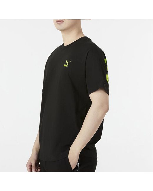 PUMA Black Slogan Sportswear Tee for men