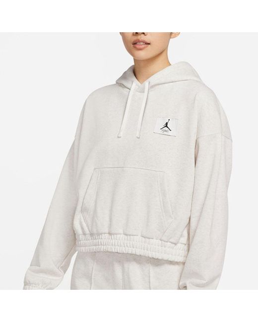 Nike Gray (Wmns) Casual Sports Knit Loose Hoodie Short Coconut Milk