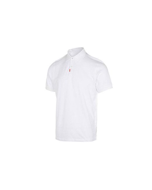 Nike White Solid Color Logo Embroidered Half-Fastening Pullover Short Sleeve Polo Shirt for men