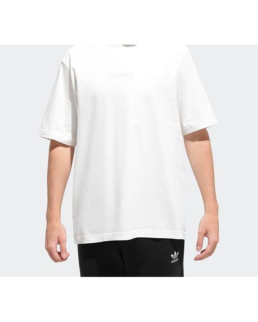 Adidas White Originals Embroidered Logo Short Sleeve for men